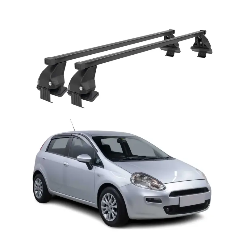 Schnäppchen Menabo Dachträger Grundtäger für Fiat Punto Evo 2009-2012 3tür 50kg Schwarz 2x