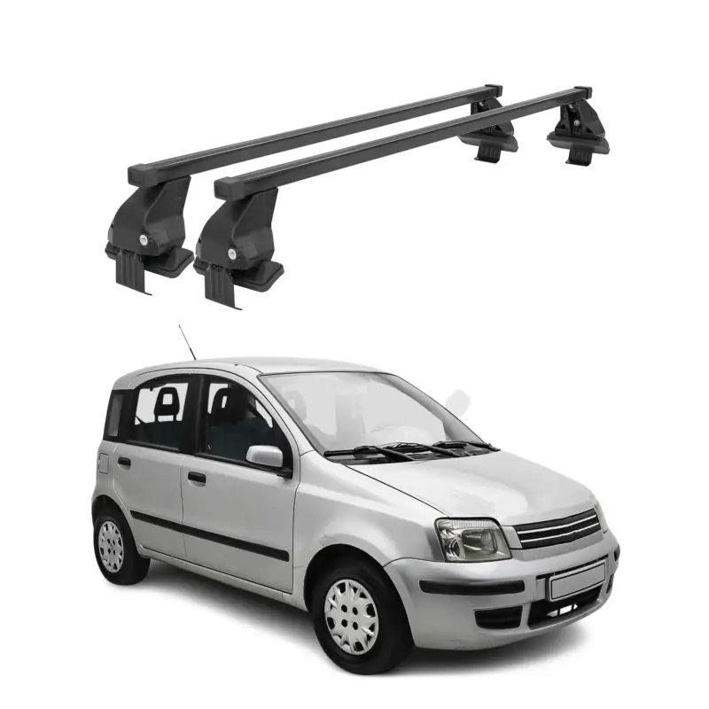 Menabo Dachträger Grundtäger für Fiat Panda 2003-2012 50kg Stahl Schwarz 2 tlg Must-Have