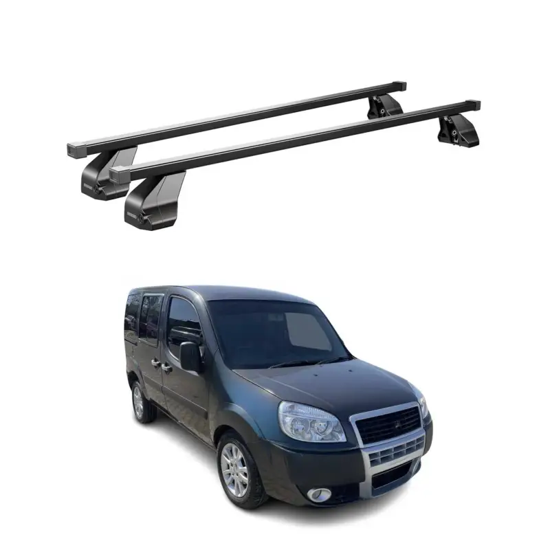 Highlight Menabo Dachträger Grundtäger für Fiat Doblo 2000-2010 75kg Stahl Schwarz 2 tlg