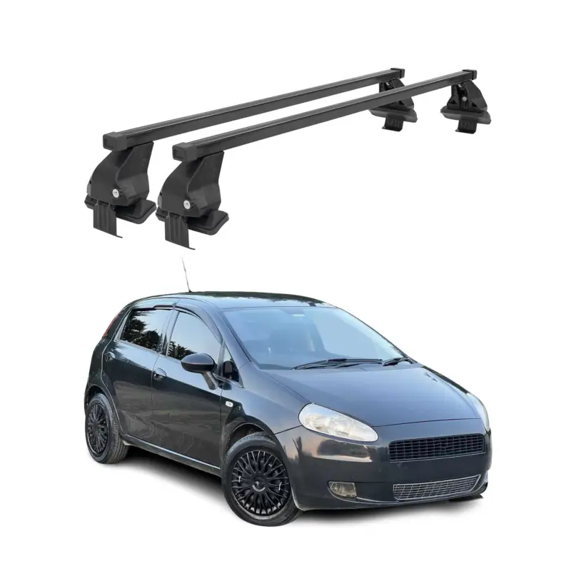 Menabo Dachträger Grundtäger für Fiat Punto Classic 2008-2012 50kg Stahl Schwarz Garantierte Lieferung