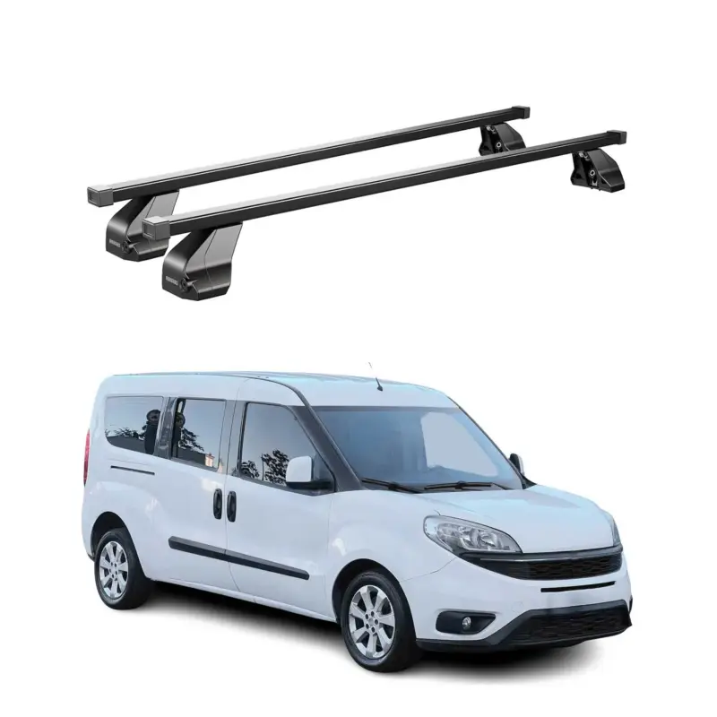 Preis Gesenkt Menabo Dachträger Grundtäger für Fiat Doblo 2010-2022 75kg Stahl Schwarz 2 tlg