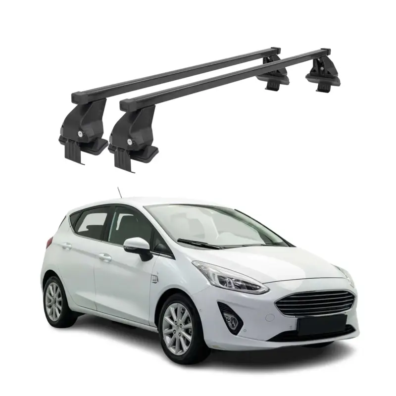 Menabo Dachträger Grundtäger für Ford Fiesta 2018-2023 50kg Stahl Schwarz 2 tlg Letzte Chance