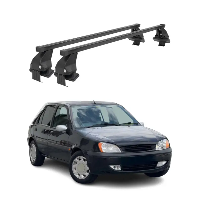 Menabo Dachträger Grundtäger für Ford Fiesta 1995-2002 50kg Stahl Schwarz 2 tlg Direktkauf