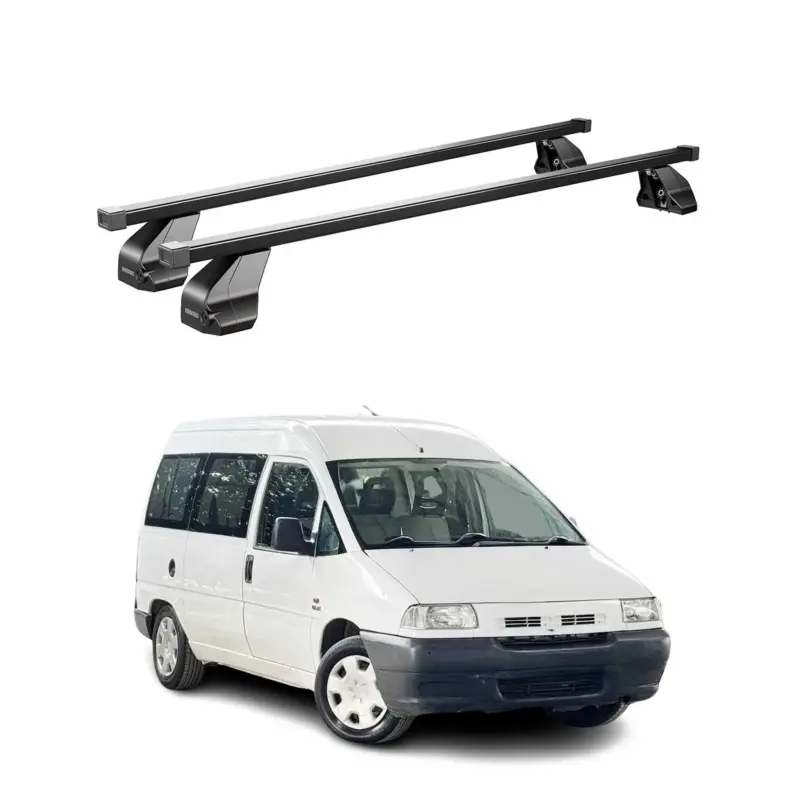 Menabo Dachträger Grundtäger für Fiat Scudo 1996-2007 75kg Stahl Schwarz 2 tlg Heißes Angebot