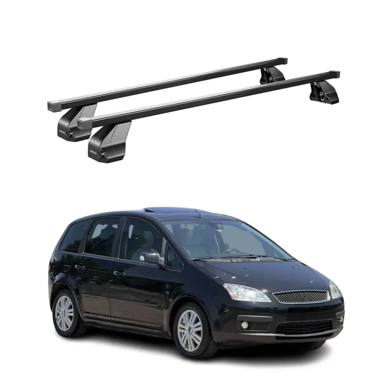 Neue Ware Menabo Dachträger Grundtäger für Ford C-Max 2007-2010 75kg Stahl Schwarz 2 tlg