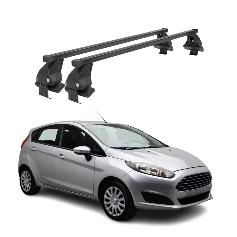 Versand Am Gleichen Tag Menabo Dachträger Grundtäger für Ford Fiesta 2013-2017 50kg Stahl Schwarz 2 tlg