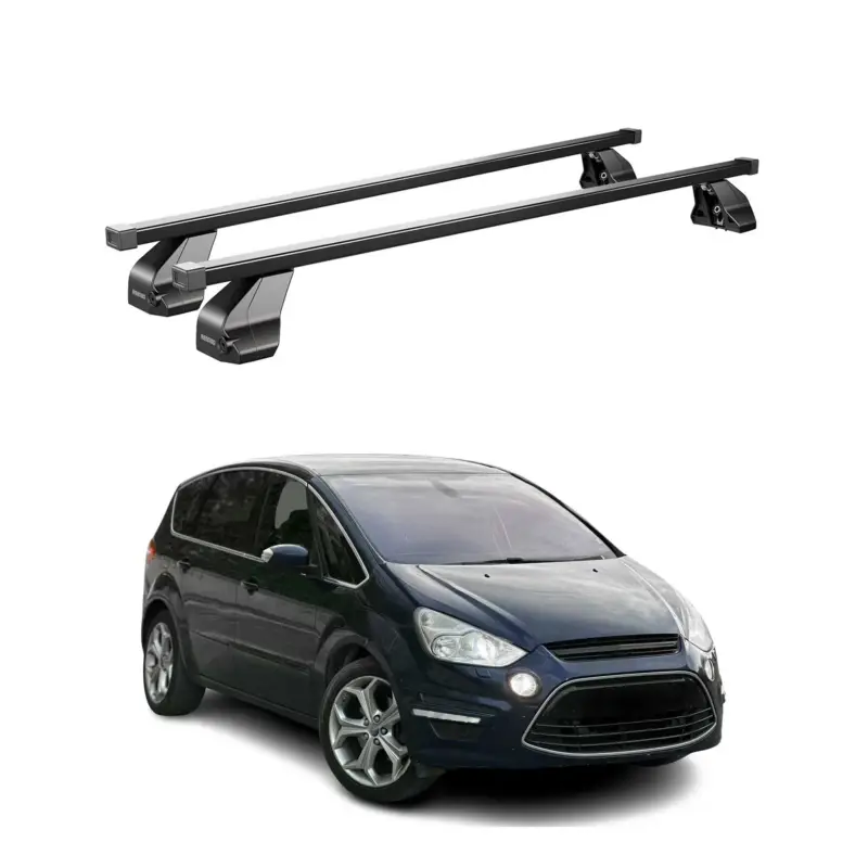Menabo Dachträger Grundtäger für Ford S-Max 2006-2014 75kg Stahl Schwarz 2 tlg Nur Für Kurze Zeit