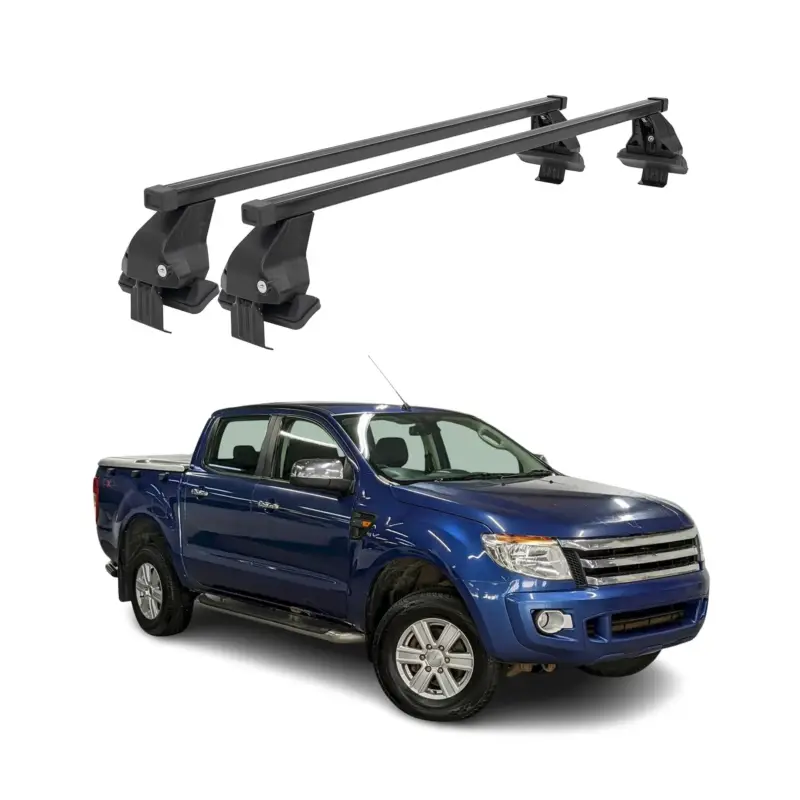 Menabo Dachträger Grundtäger für Ford Ranger 2011-2015 50kg Stahl Schwarz 2 tlg Super-Preis