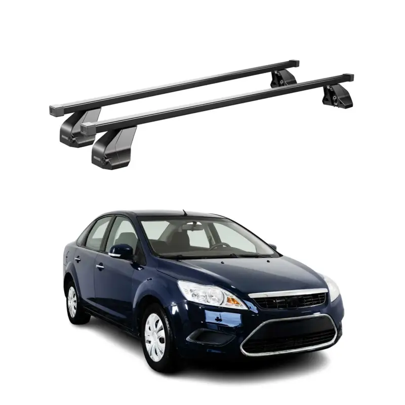 Neue Ware Menabo Dachträger Grundtäger für Ford Focus 2004-2011 75kg Stahl Schwarz 2 tlg