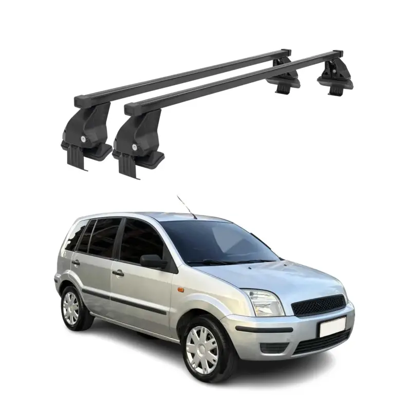 Menabo Dachträger Grundtäger für Ford Fusion 2002-2012 50kg Stahl Schwarz 2 tlg Neuheit
