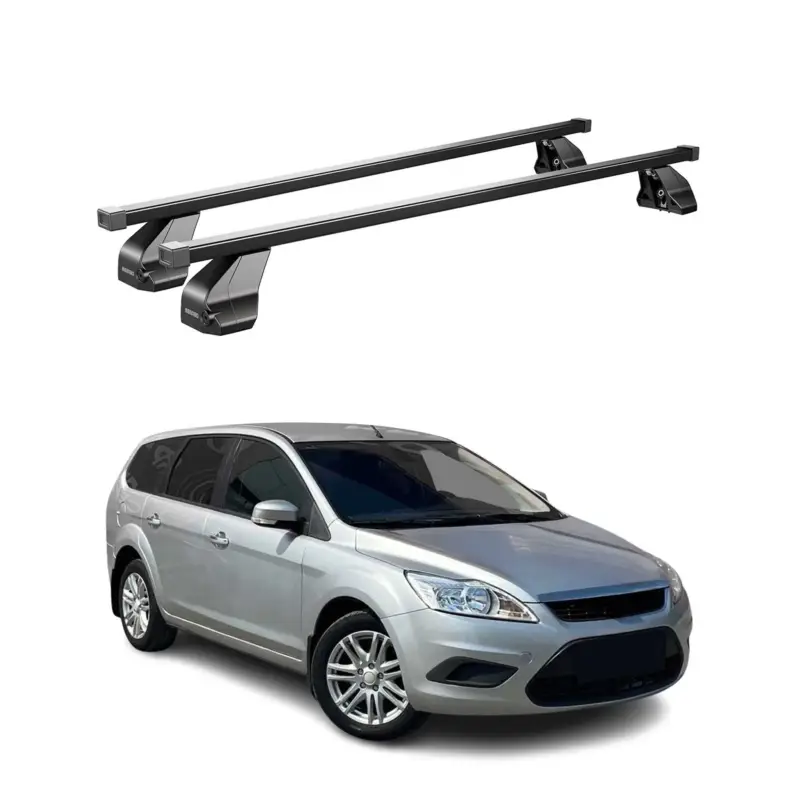 Menabo Dachträger Grundtäger für Ford Focus Turnier 2004-2011 75kg Stahl Schwarz Schneller Versand