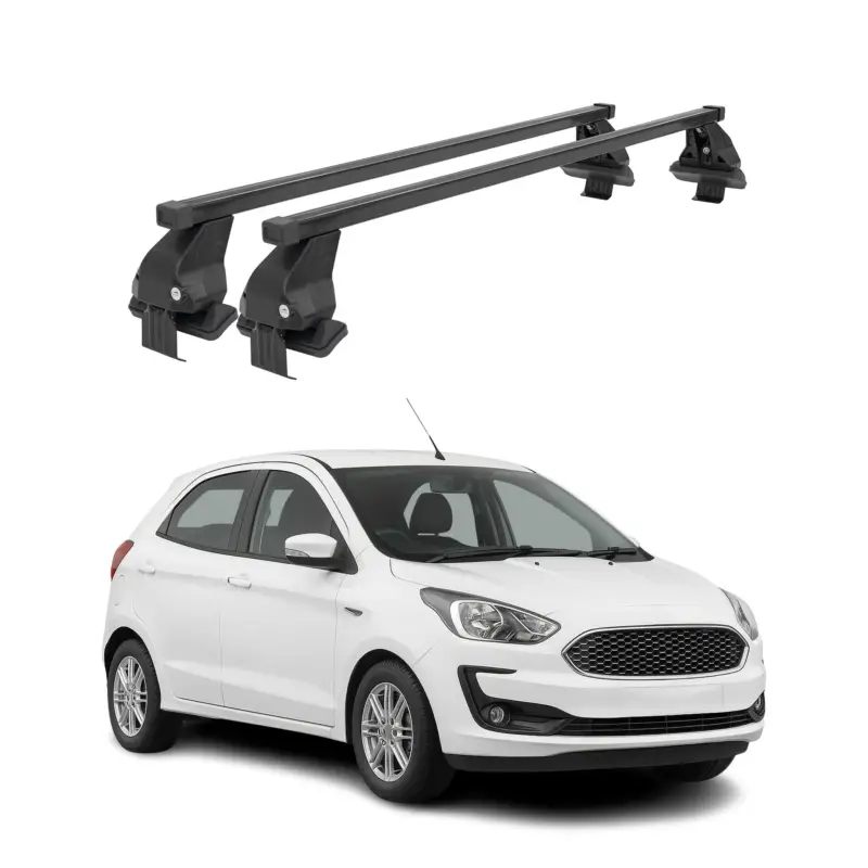 Finale Aktion Menabo Dachträger Grundtäger für Ford Ka+ 2016-2020 50kg Stahl Schwarz 2 tlg