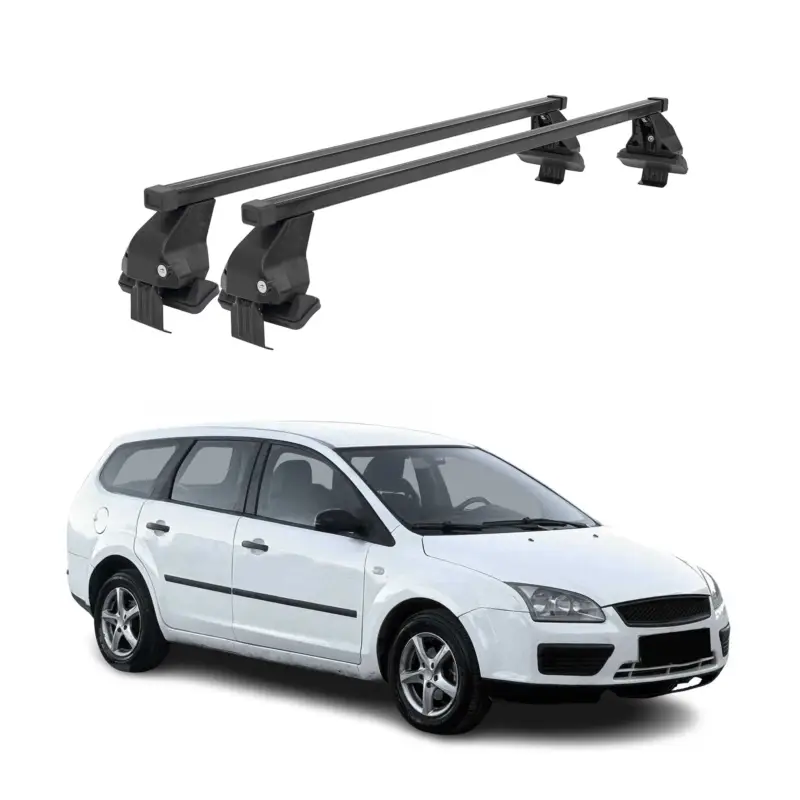 Sichere Zahlung Menabo Dachträger Grundtäger für Ford Focus Turnier 2011-2018 50kg Stahl Schwarz