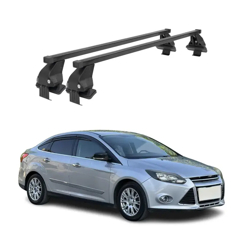 Menabo Dachträger Grundtäger für Ford Focus 2011-2018 50kg Stahl Schwarz 2 tlg Bestpreis