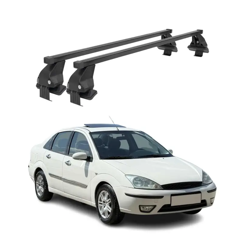 Must-Have Menabo Dachträger Grundtäger für Ford Focus 1998-2004 50kg Stahl Schwarz 2 tlg