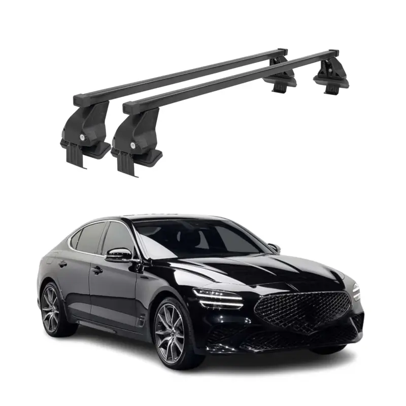 Menabo Dachträger Grundtäger für Genesis G70 2018-2026 50kg Stahl Schwarz 2 tlg Nur Heute