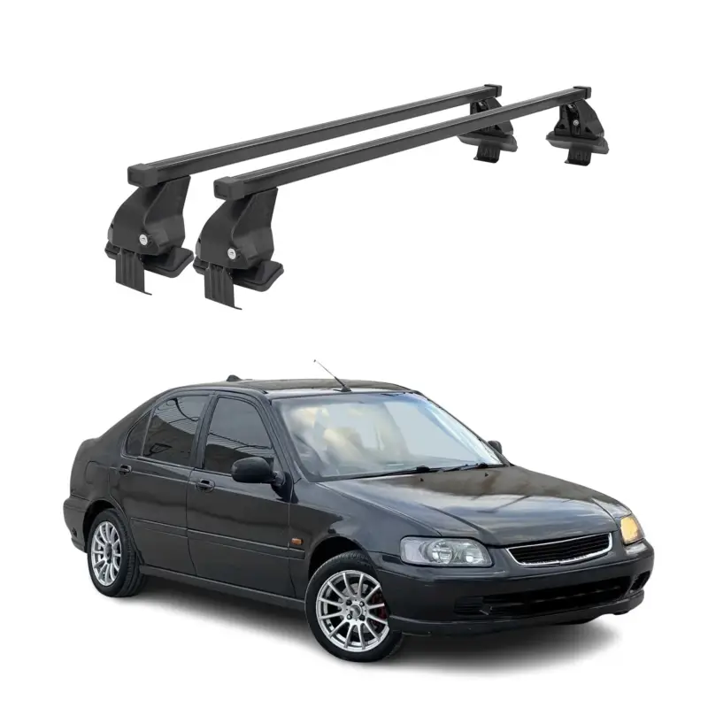 Abverkauf Menabo Dachträger für Honda Civic mk6 Schrägheck 1995-2000 50kg Stahl Schwarz 2x