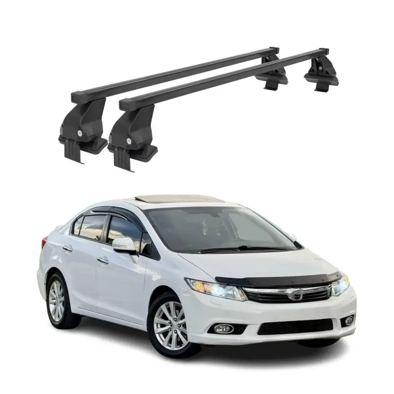 Menabo Dachträger Grundtäger für Honda Civic mk9 Limo 2011-2017 50kg Schwarz 2x Markenware