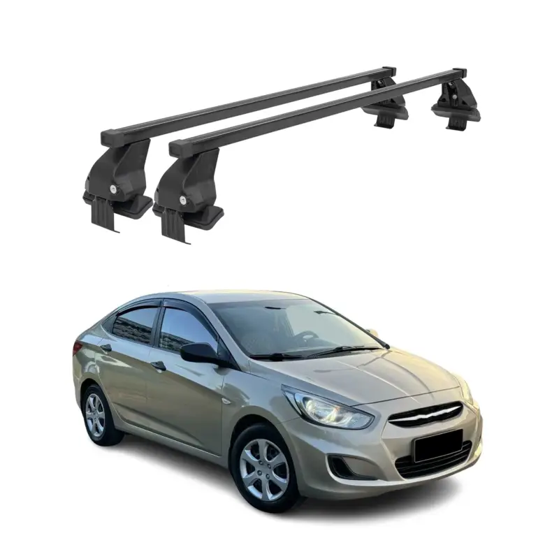 Neue Kollektion Menabo Dachträger Grundtäger für Hyundai Accent Limo 2010-2017 50kg Schwarz 2x
