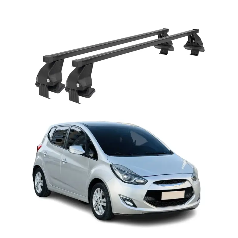 Mega-Angebot Menabo Dachträger Grundtäger für Hyundai ix20 2010-2015 50kg Stahl Schwarz 2 tlg