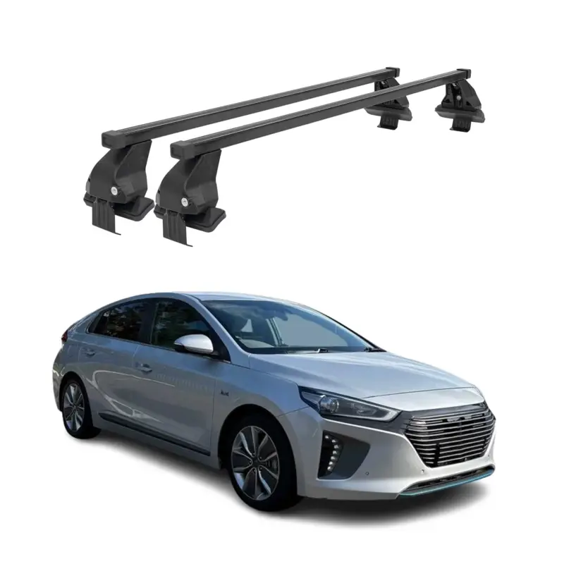 Menabo Dachträger Grundtäger für Hyundai Ioniq 2017-2022 50kg Stahl Schwarz 2x Meistverkauft