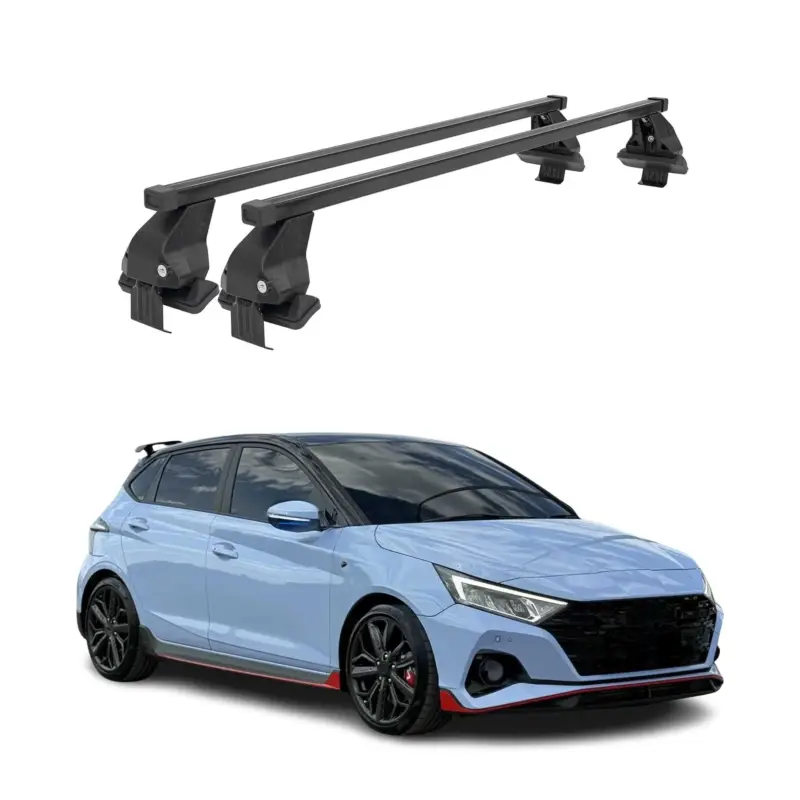 Menabo Dachträger Grundtäger für Hyundai i20 N 2021-2024 50kg Stahl Schwarz 2x Preis Gesenkt