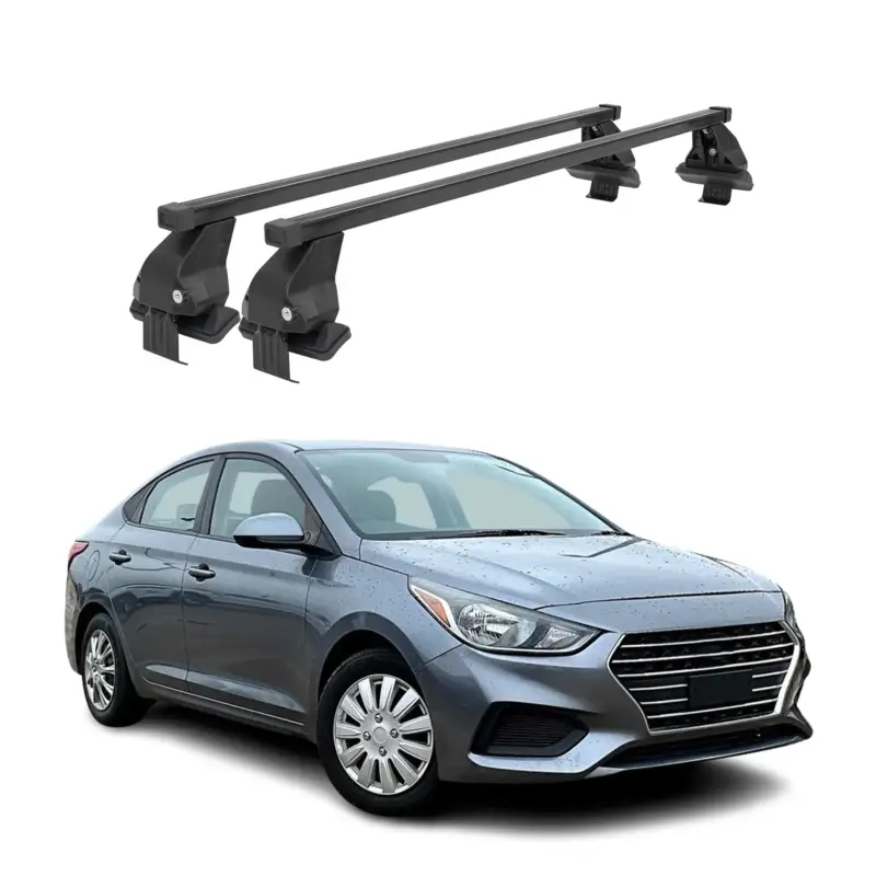 Menabo Dachträger Grundtäger für Hyundai Accent Limo 2017-2023 50kg Schwarz 2x Expressversand