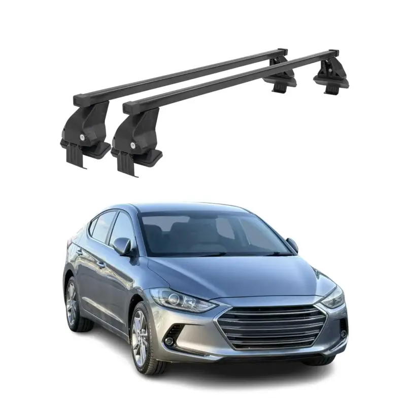 Menabo Dachträger Grundtäger für Hyundai Elantra mk6 2017-2020 50kg Schwarz 2x Meistverkauft