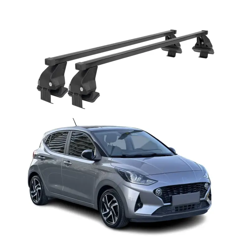 Menabo Dachträger Grundtäger für Hyundai i10 2020-2026 50kg Stahl Schwarz 2 tlg Schneller Versand