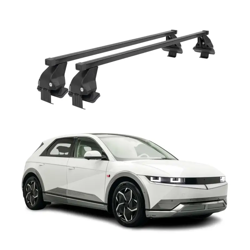 Billig Menabo Dachträger Grundtäger für Hyundai Ioniq 5 2021-2026 50kg Stahl Schwarz 2x