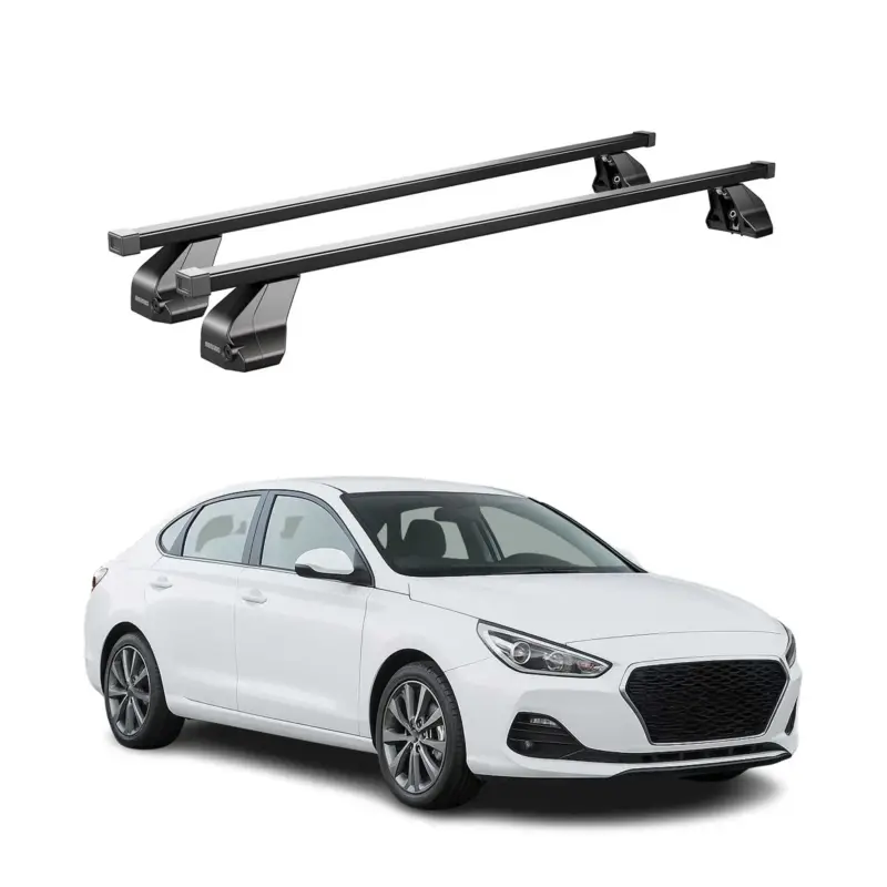 Menabo Dachträger Grundtäger für Hyundai i30 Fastback 2016-2023 75kg Schwarz 2x Super-Preis