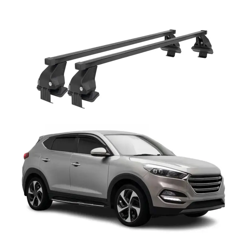 Menabo Dachträger Grundtäger für Hyundai Tucson mk3 2015-2020 50kg Stahl Schwarz Garantierte Lieferung