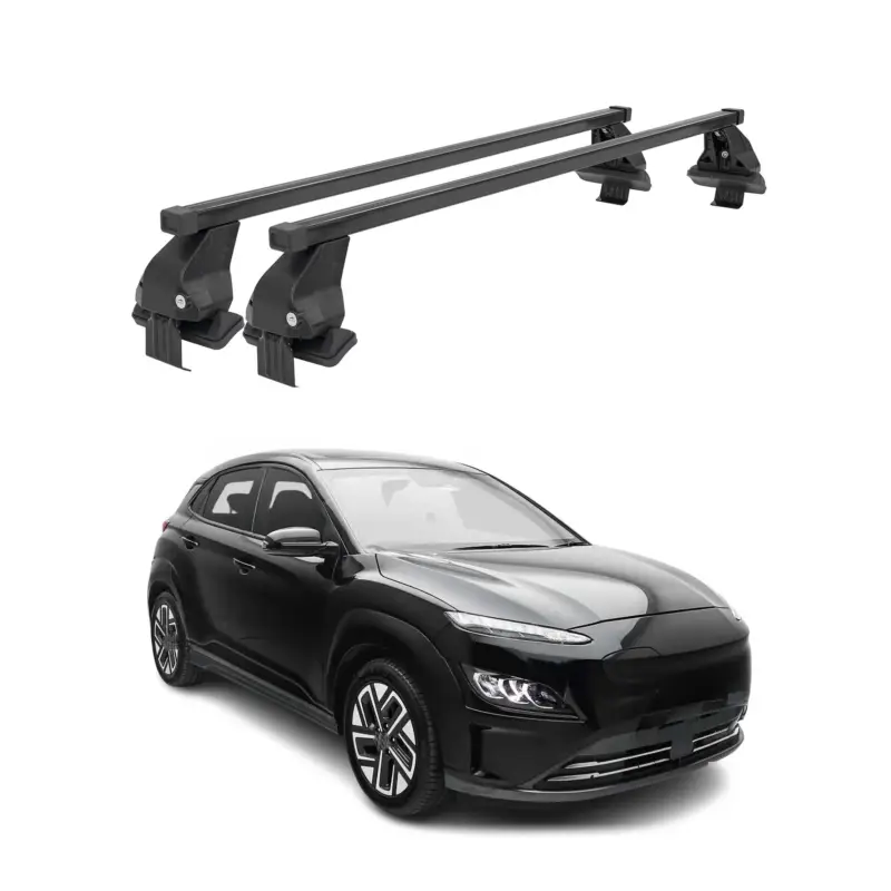 Menabo Dachträger Grundtäger für Hyundai Kona Hybrid 2019-2023 50kg Schwarz 2x Solange Der Vorrat Reicht
