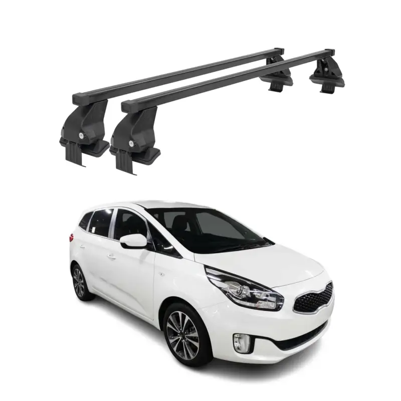 Menabo Dachträger Grundtäger für Kia Carens 2013-2021 50kg Stahl Schwarz 2 tlg Günstig