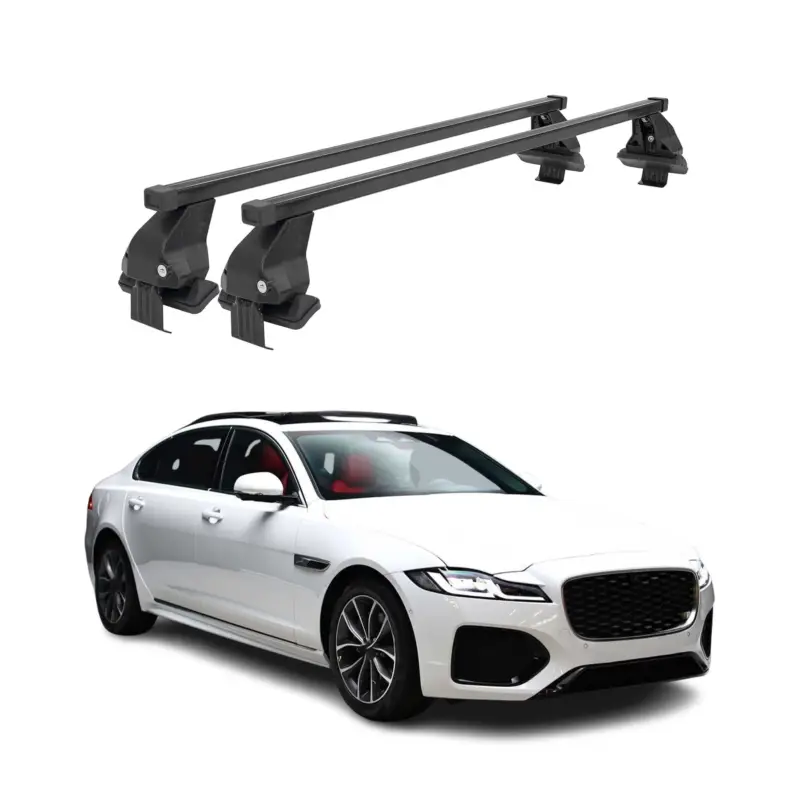Menabo Dachträger Grundtäger für Jaguar XF 2021-2024 50kg Stahl Schwarz 2 tlg Rabatt