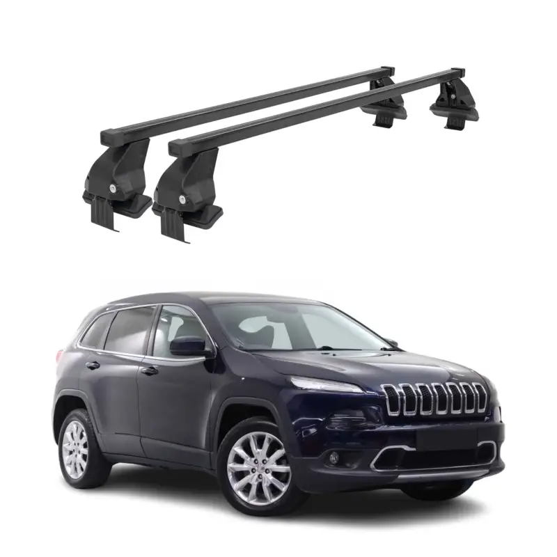 Menabo Dachträger für Jeep Cherokee KL 2014-2018 Pre-FL 50kg Stahl Schwarz 2x Finale Aktion