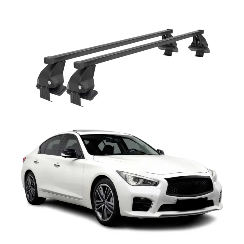 Menabo Dachträger Grundtäger für Infiniti Q50 2013-2023 50kg Stahl Schwarz 2 tlg Sonderaktion