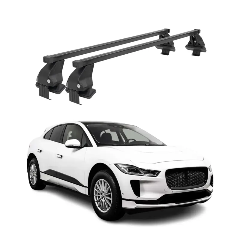 Neu Menabo Dachträger Grundtäger für Jaguar I-Pace 2018-2024 50kg Stahl Schwarz 2x