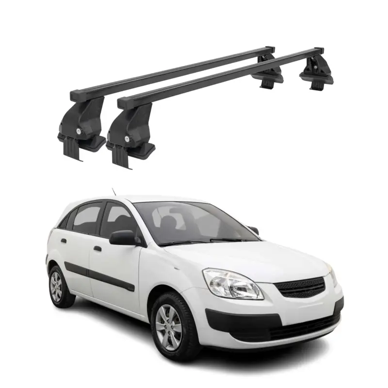 Preisknaller Menabo Dachträger Grundtäger für Kia Rio Schrägheck 2005-2011 50kg Stahl Schwarz