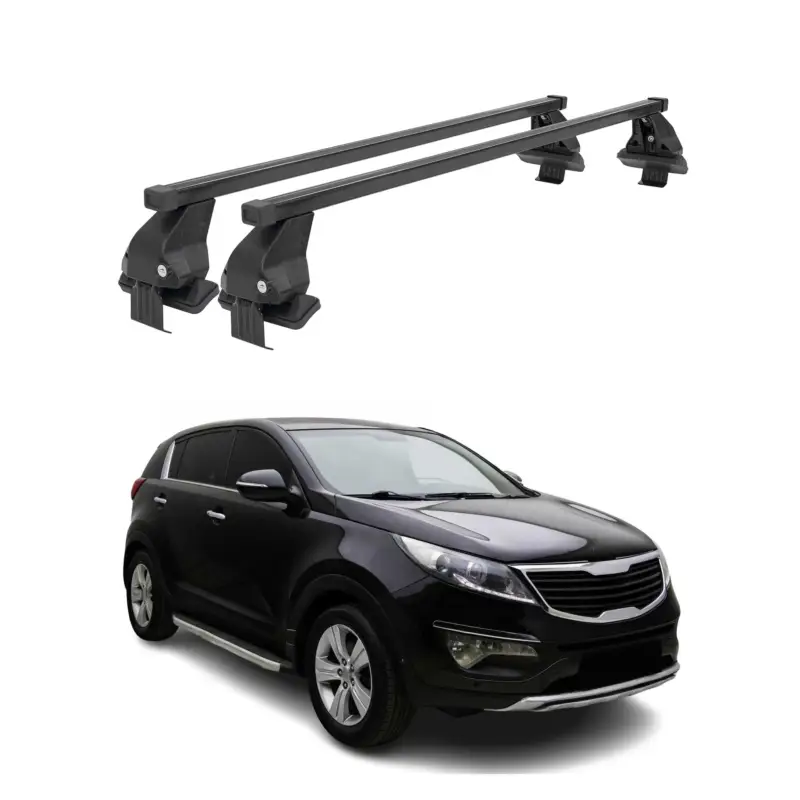 Menabo Dachträger Grundtäger für Kia Sportage SL 2010-2015 50kg Stahl Schwarz 2x Günstig