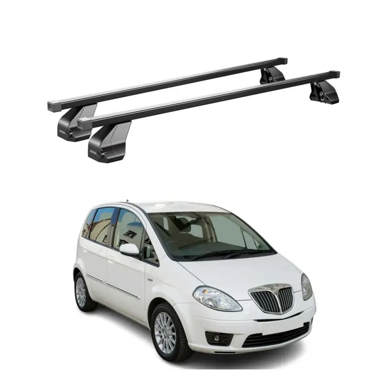 Menabo Dachträger Grundtäger für Lancia Musa 2007-2012 75kg Stahl Schwarz 2 tlg Sale