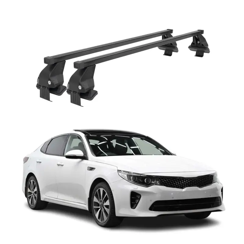 Sichere Zahlung Menabo Dachträger Grundtäger für Kia Optima 2015-2020 50kg Stahl Schwarz 2 tlg