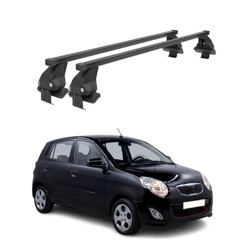 Kracherpreis Menabo Dachträger Grundtäger für Kia Picanto 2011-2017 50kg Stahl Schwarz 2 tlg