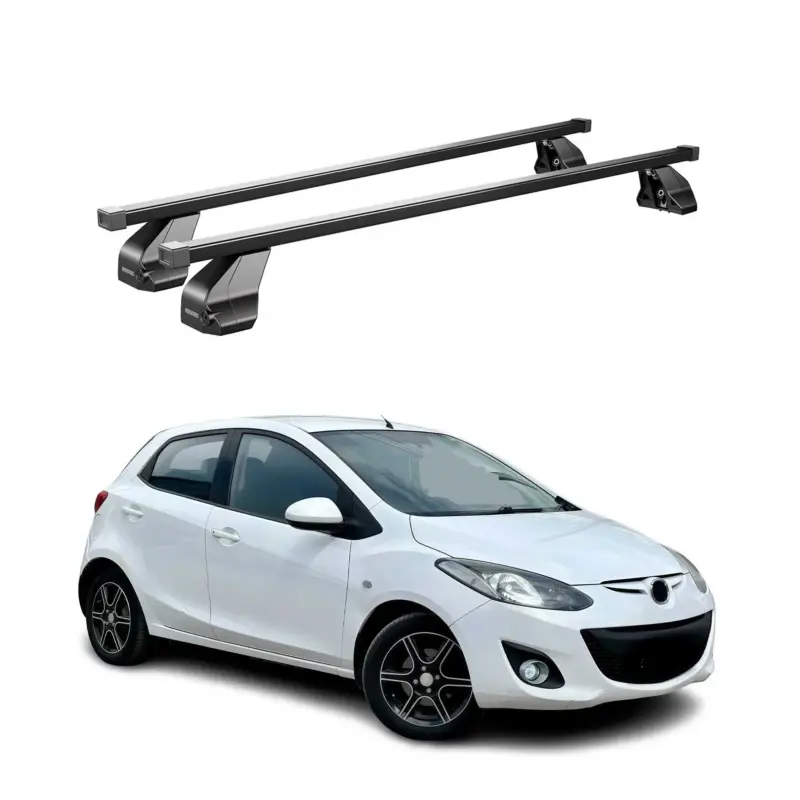 Menabo Dachträger Grundtäger für Mazda 2 2007-2014 75kg Stahl Schwarz 2 tlg Sonderaktion