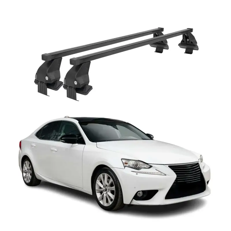 Menabo Dachträger Grundtäger für Lexus IS XE30 2013-2020 50kg Stahl Schwarz 2x Neu