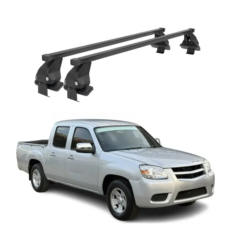Menabo Dachträger Grundtäger für Mazda BT-50 2011-2020 50kg Stahl Schwarz 2 tlg Neue Kollektion