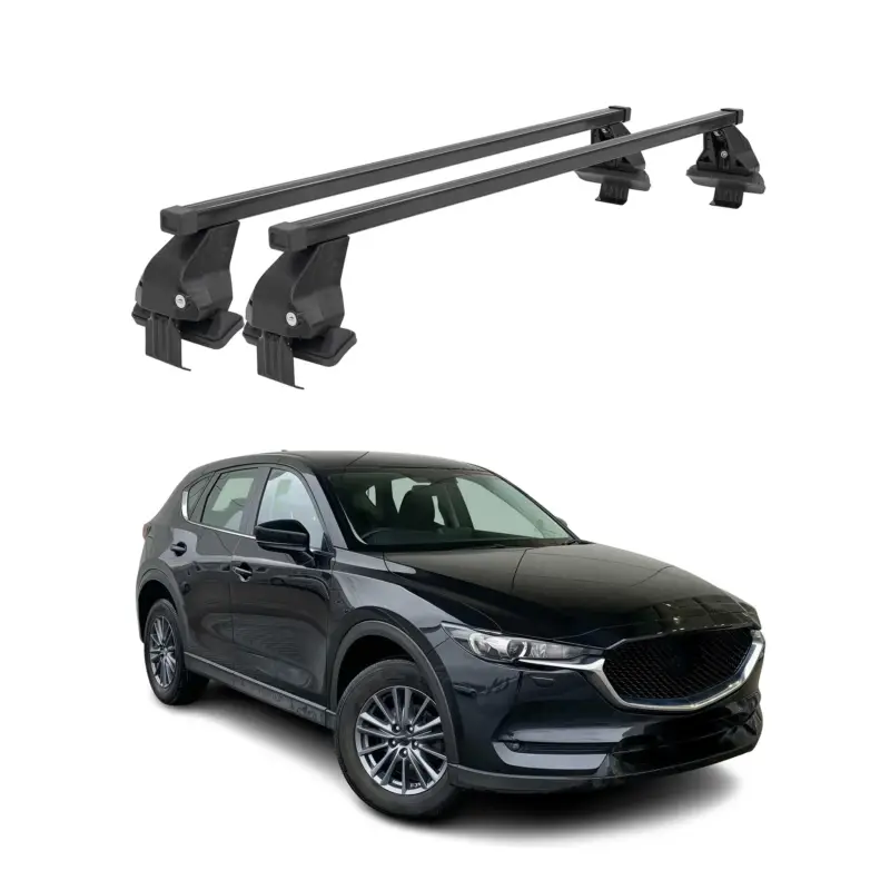Nur Für Kurze Zeit Menabo Dachträger Grundtäger für Mazda CX-5 2017-2025 50kg Stahl Schwarz 2 tlg