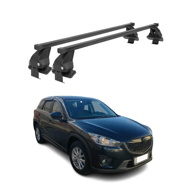 Sofort Bestellen Menabo Dachträger Grundtäger für Mazda CX-5 2012-2016 50kg Stahl Schwarz 2 tlg