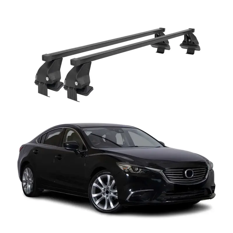 Versand Am Gleichen Tag Menabo Dachträger Grundtäger für Mazda6 2012-2025 50kg Stahl Schwarz 2 tlg