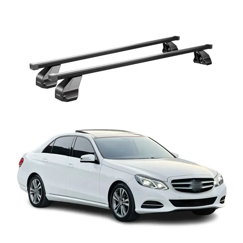 Neue Ware Menabo Dachträger für Mercedes E Klasse W212 Limo 2013-2016 75kg Stahl Schwarz